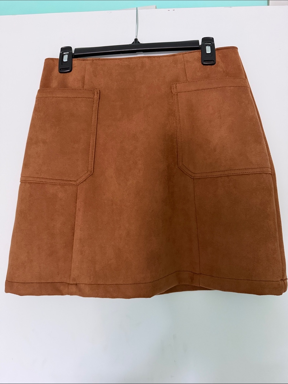 Maurices Cognac Suede-Look A-Line Mini Skirt